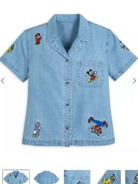 Disney Mickey Mouse and Friends Denim Shirt for Women - Sz XL